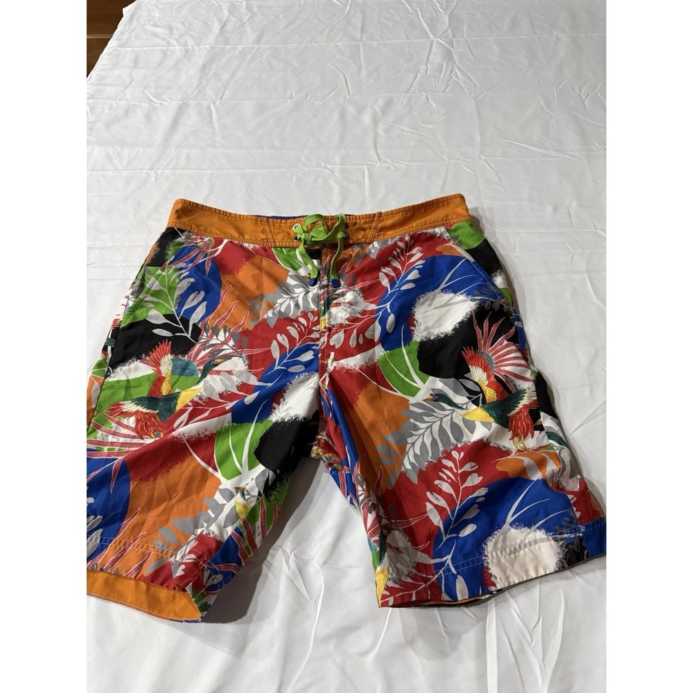 Robert Graham Men Swim/Board Lined Trunks Multi-Colored Flowers Size 36